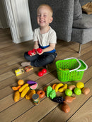 Indkøbskurv med madvarer af plast - 40 dele