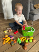 Indkøbskurv med madvarer af plast - 40 dele