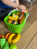 Indkøbskurv med madvarer af plast - 40 dele