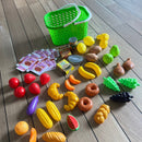 Indkøbskurv med madvarer af plast - 40 dele