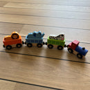 Togsæt med 3 vogne og dyr i træ fra VIGA.