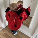 Udklædning - Vendbar kappe - Spiderman/Batman - Fra 3-4 år.