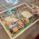 Goki - Træpuslespil - Rideskolen - 96 brikker