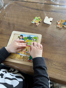 Goki Puslespil i træ - 9 brikker - Vilkårlig motiv - 1 stk.