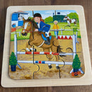 Goki Puslespil i træ - 9 brikker - Vilkårlig motiv - 1 stk.