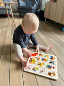 GOKI knoppuslespil i træ med 14 brikker - Fra 1 år.