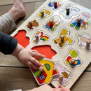 GOKI knoppuslespil i træ med 14 brikker - Fra 1 år.