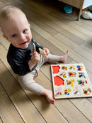 GOKI knoppuslespil i træ med 14 brikker - Fra 1 år.