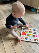 GOKI knoppuslespil i træ med 14 brikker - Fra 1 år.