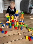 Byggeklodser i træ og farve fra VIGA - 100 stk.