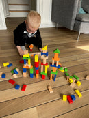 Byggeklodser i træ og farve fra VIGA - 100 stk.