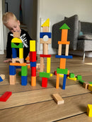 Byggeklodser i træ og farve fra VIGA - 100 stk.