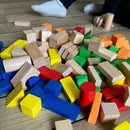 Byggeklodser i træ og farve fra VIGA - 100 stk.