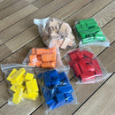 Byggeklodser i træ og farve fra VIGA - 100 stk.