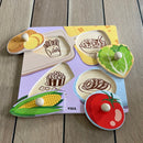 Knoppuslespil med Grøntsager - 4 brikker - Viga