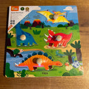 Knoppuslespil med Dinoer - 4 brikker - Viga