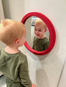 Babyspejl i skumramme - Væghængt - Ø:32cm.