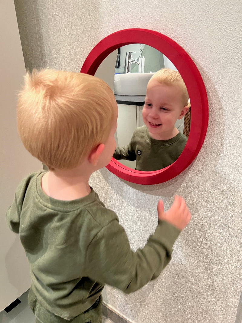 Babyspejl i skumramme - Væghængt - Ø:32cm.