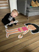 Gulvpuslespil i pap - Pige - 26 brikker.