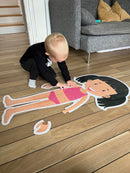 Gulvpuslespil i pap - Pige - 26 brikker.