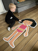 Gulvpuslespil i pap - Pige - 26 brikker.