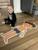 Gulvpuslespil i pap - Dreng - 26 brikker.