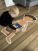 Gulvpuslespil i pap - Dreng - 26 brikker.