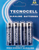 Tecnocell Alkaline Batterier 4 x AA - Billede 1