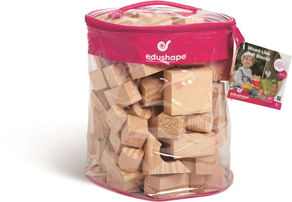 EduShape - Skumbyggeklodser - Wood-Like - 80 stk.