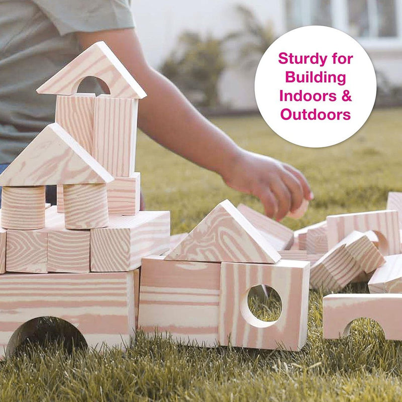 EduShape - Skumbyggeklodser - Wood-Like - 80 stk.