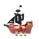 Piratskib i træ inkl. 3 figurer - Billede 1