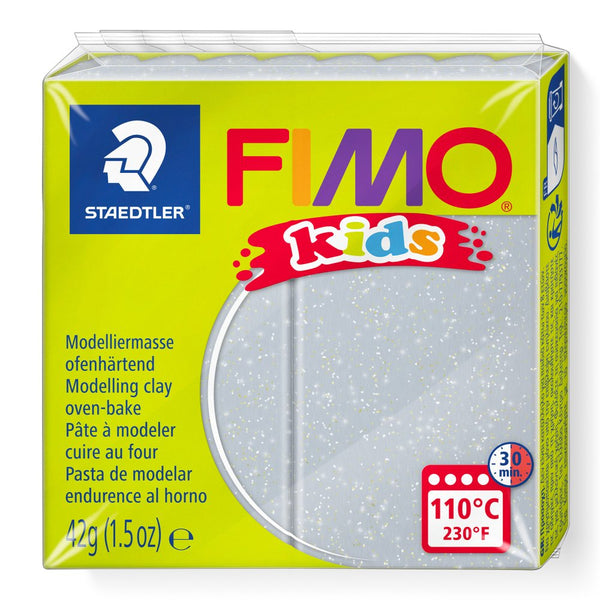 FIMO Kids modellervoks, Sølv Glit, 42 gr - Billede 1