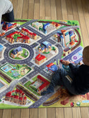 Legetæppe, Stort med Trafik motiv - 180x130 cm.