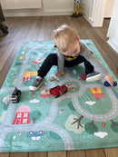 Ultra Soft Legetæppe - Vejbanemotiv - 1,5m x 1m - Achoka - Fra 1 år