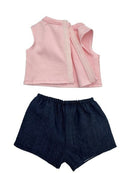 Dukketøj, Top og denimshorts Str. 32-37 - velcro