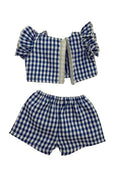 Dukketøj, Top, shorts og taske Str.32-37 sættet bagfra 