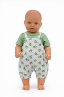 Dukketøj, T-shirt og overall Str. 38-41 - dukke stående