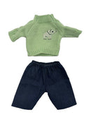 Dukketøj, Strik og bukser Str.38-41 Grøn 