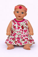 Dukketøj, Kjole & denimjakke Str. 38-41 - dukke siddende