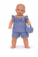 Dukketøj, top, shorts og taske Str.38-41 - dukke stående
