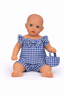 Dukketøj, top, shorts og taske Str.38-41 - dukke siddende