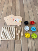 Finmotorisk Kuglespil af træ - 132 dele