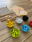 Finmotorisk Kuglespil af træ - 132 dele