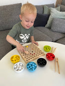 Finmotorisk Kuglespil af træ - 132 dele