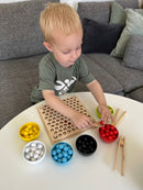 Finmotorisk Kuglespil af træ - 132 dele