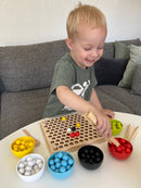 Finmotorisk Kuglespil af træ - 132 dele