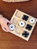 Luksus Kryds Og Bolle Spil i træ -  21 x 21 cm