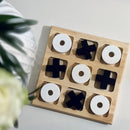 Luksus Kryds Og Bolle Spil i træ -  21 x 21 cm