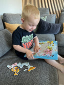 Puslespil i Pap fra Larsen - Dyr i Verden - 28 brikker.