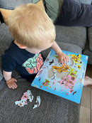 Puslespil i Pap fra Larsen - Dyr i Verden - 28 brikker.